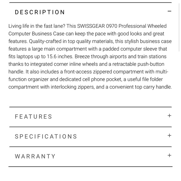 Swissgear 0970 Professional Wheeled Computer Business Case - Black - Picture 6 of 15